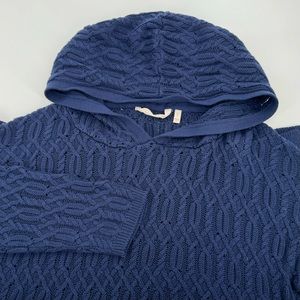 Soft Surroundings Women’s Large Viscose‎ Blend Navy Blue Pullover Hooded Sweater